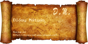 Diósy Mátyás névjegykártya